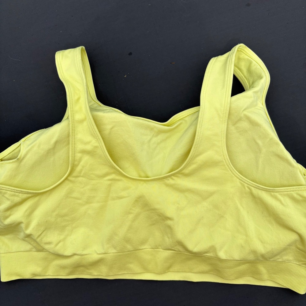 Auden Women Seamless Bralette Lime Yellow Plus Size 4X 023112068 - Picture 2 of 5